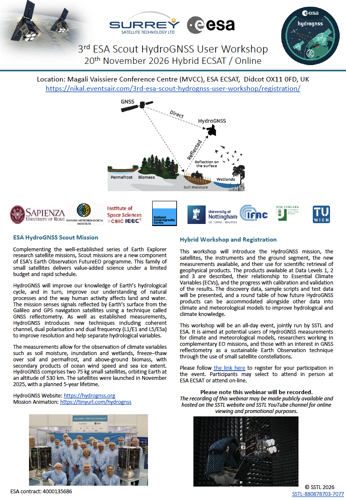 3rd ESA Scout Hydrognss User Workshop